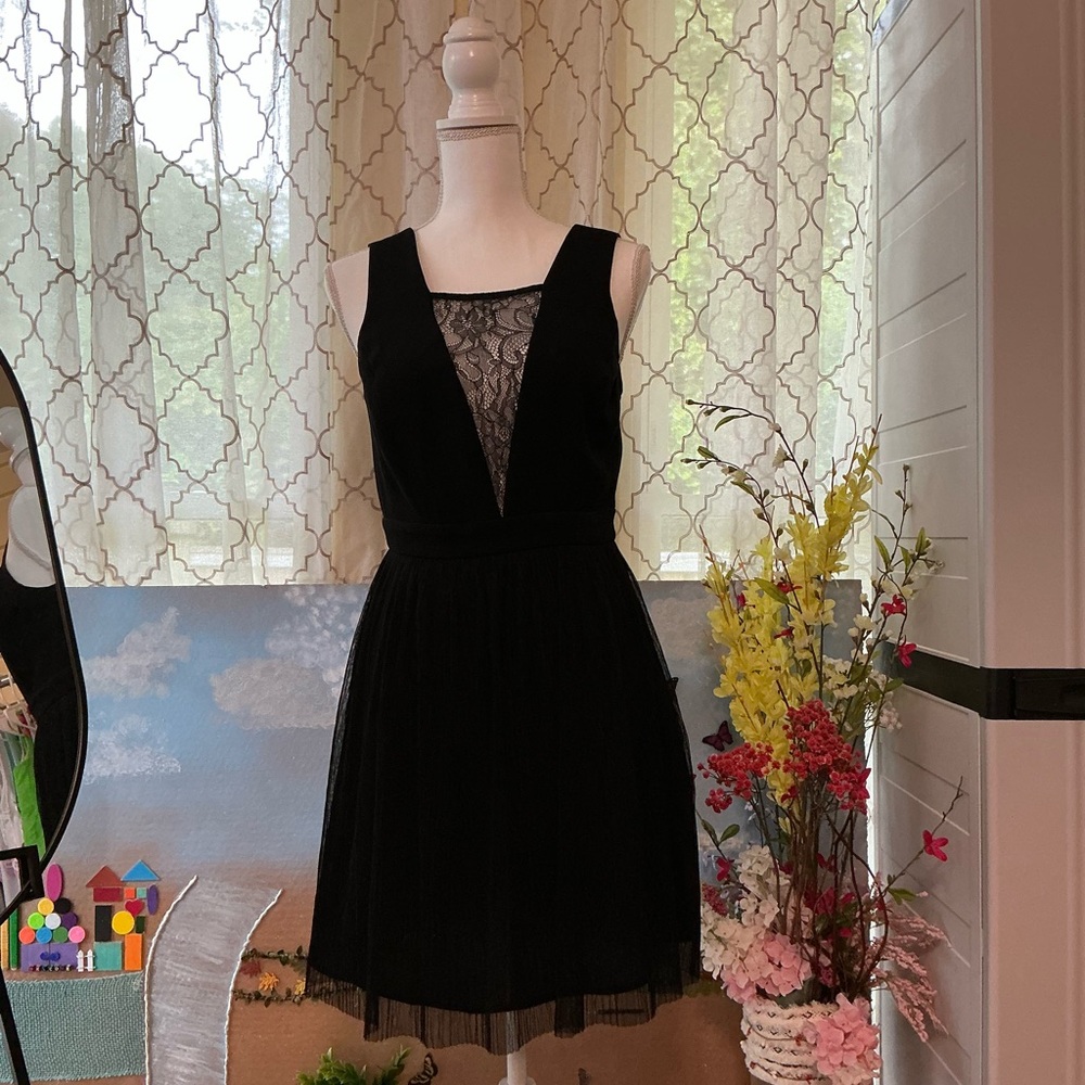 BCBGeneration Black Lace Mini Dress